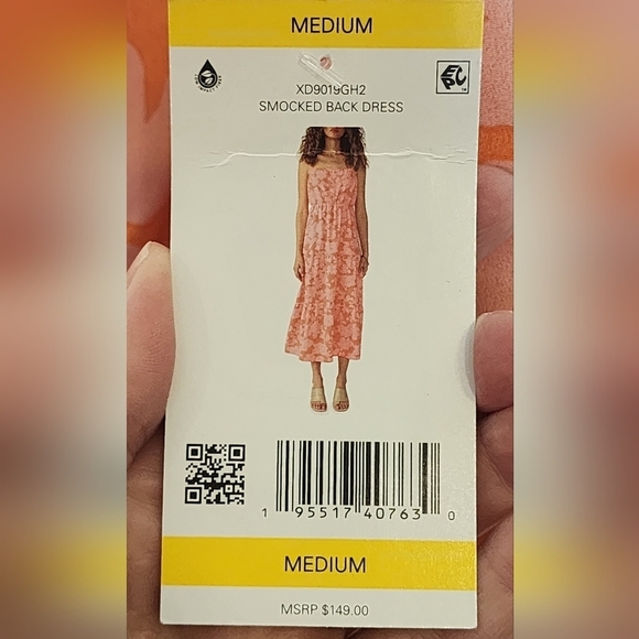 Anthropologie Social Standard By Sanctuary Pink Coral Floral Maxi Dress, Sz Med - Picture 7 of 10